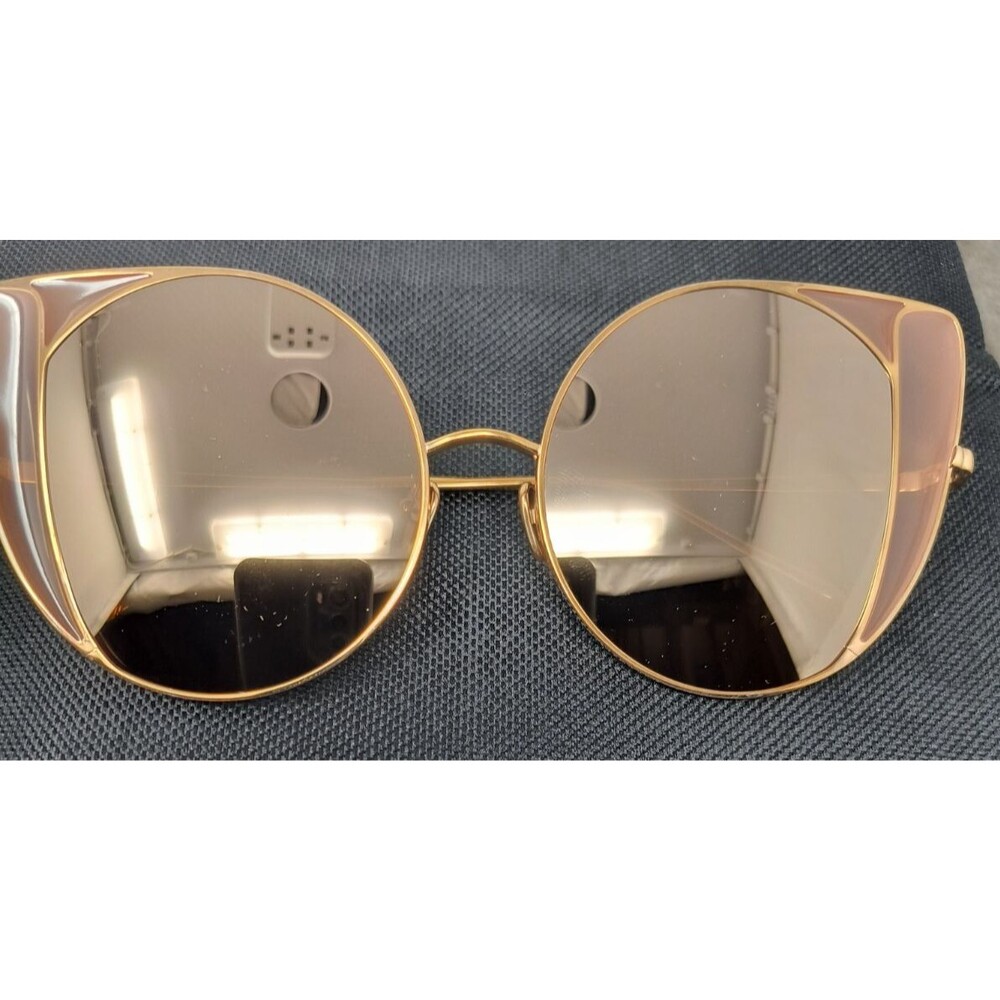 Linda‎ Farrow LFL854/6 Rose Gold Plated Cat Eye Titanium Frame Sunglasses NEW - Picture 9 of 14